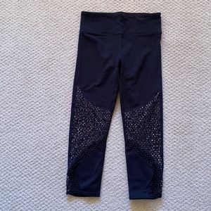 Fabletics Capri Leggings with Mesh Overlay Detail